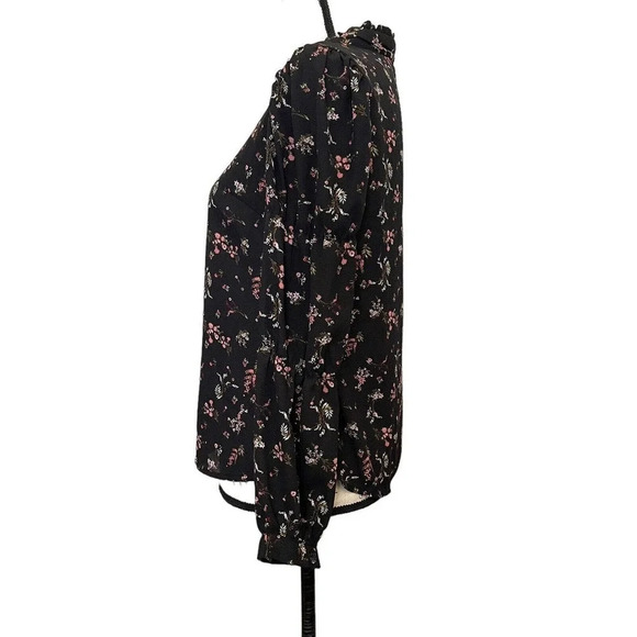 Love Story Floral Ruffle Neck Top whimsical gothic romantic Size Small - Picture 4 of 6